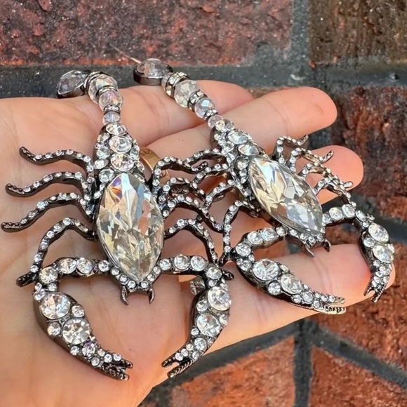 Zara Scorpion Crystal Drop Earrings - Picture 10 of 12